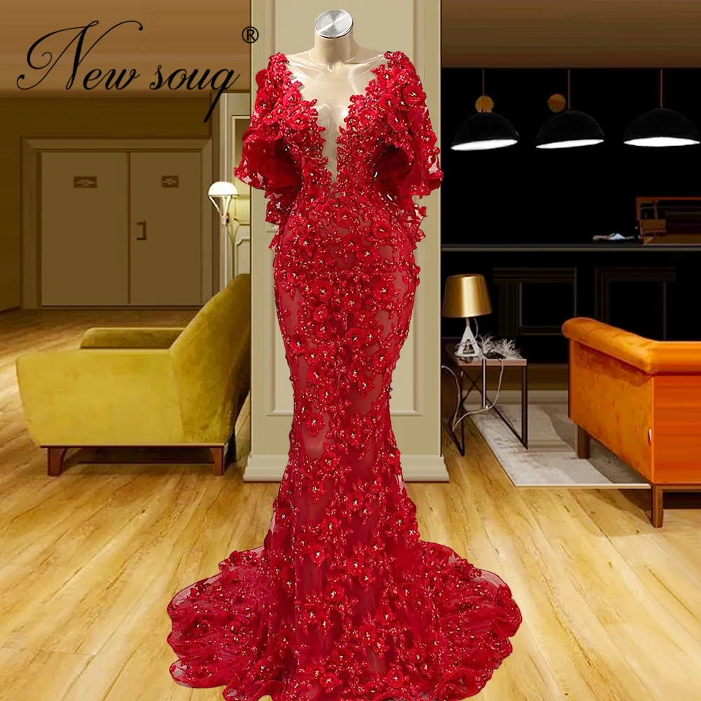 

2022 New Arrival Beads Lace Prom Dresses For Women Handmade Plus Size Couture Celebrity Dress Middle East Evening Party Gowns