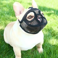 short snout pet dog muzzles adjustable breathable mesh french bulldog pug mouth muzzle mask anti stop barking supplies