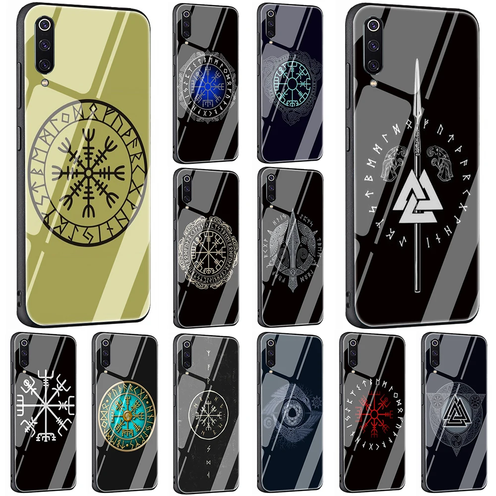 Чехол для телефона из закаленного стекла EWAU Viking Vegvisir Odin в скандинавском стиле Xiaomi