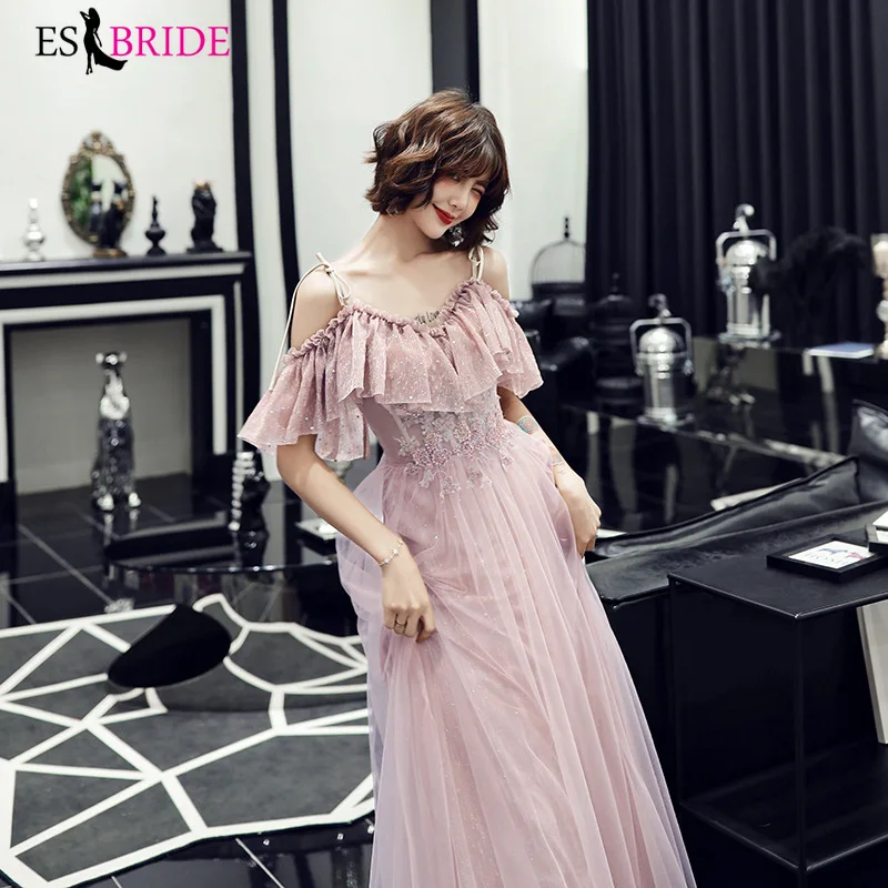2020 new spring and summer long pink dress | Свадьбы и торжества