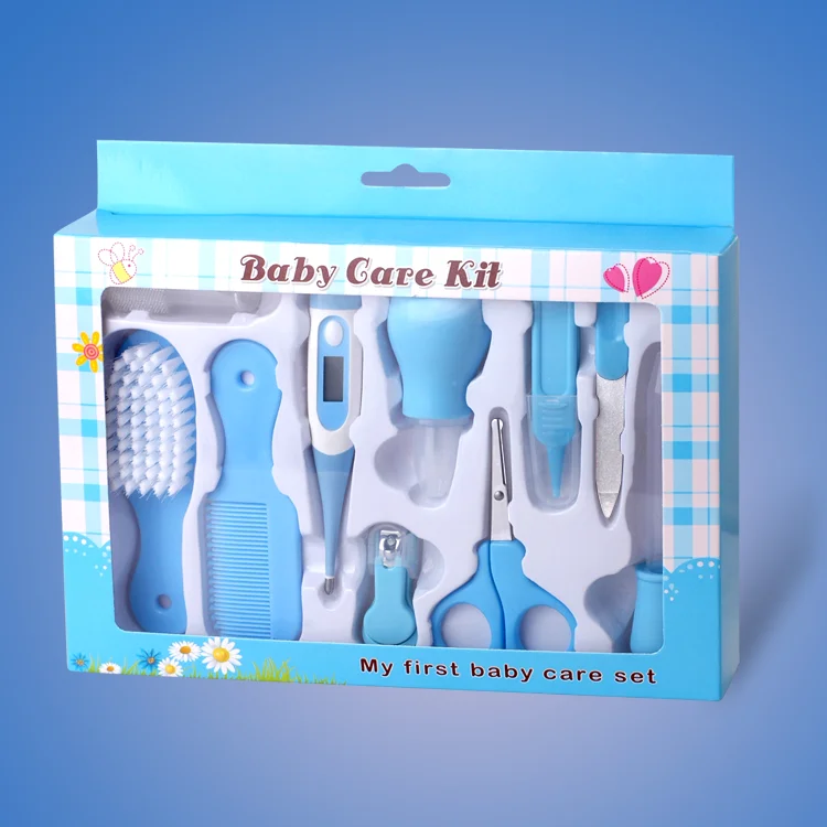Paston Baby Care 10-набор: ножницы, машинка для стрижки ногтей, пинцет, пилочка для ногтей, термометр, носовой аспиратор, медицинская Фидер капельница, расческа