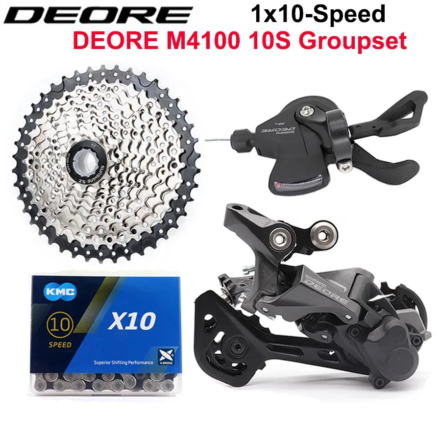 

SHIMANO DEORE M4100 10S Groupset MTB Mountain Bike Groupset 1x10-Speed 11-42T 11-46T M5120 Rear Derailleur M4100 Shift Lever