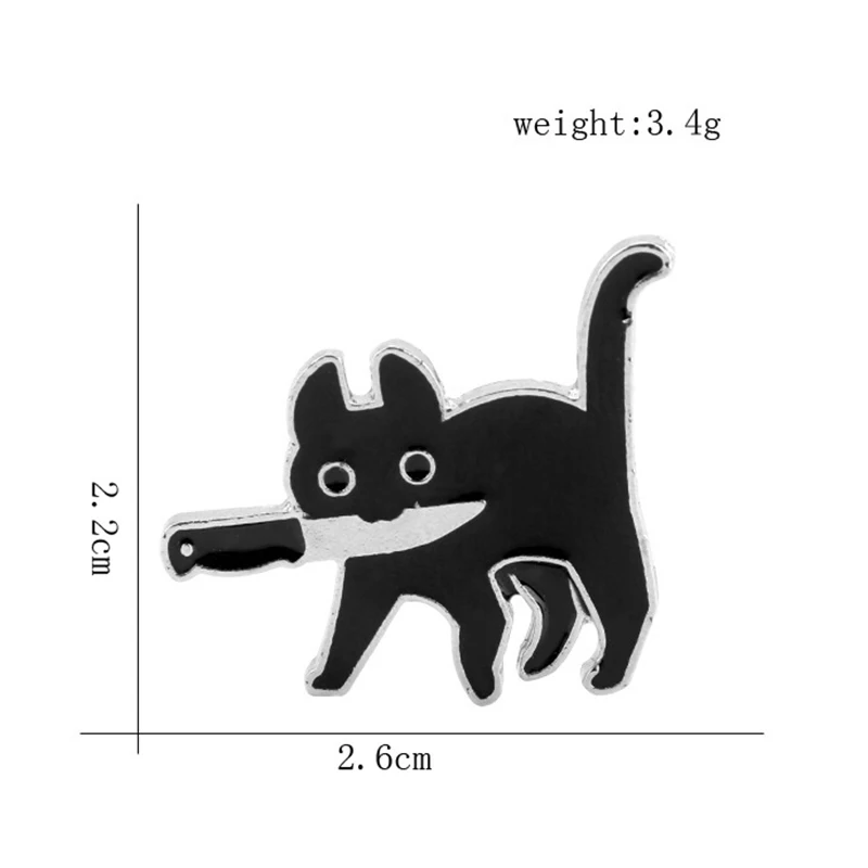 

Cartoon Badge Brooch Pin Black Kitten Cowboy Unique Design Simple Style Elegant Fun Reflecting Temperament