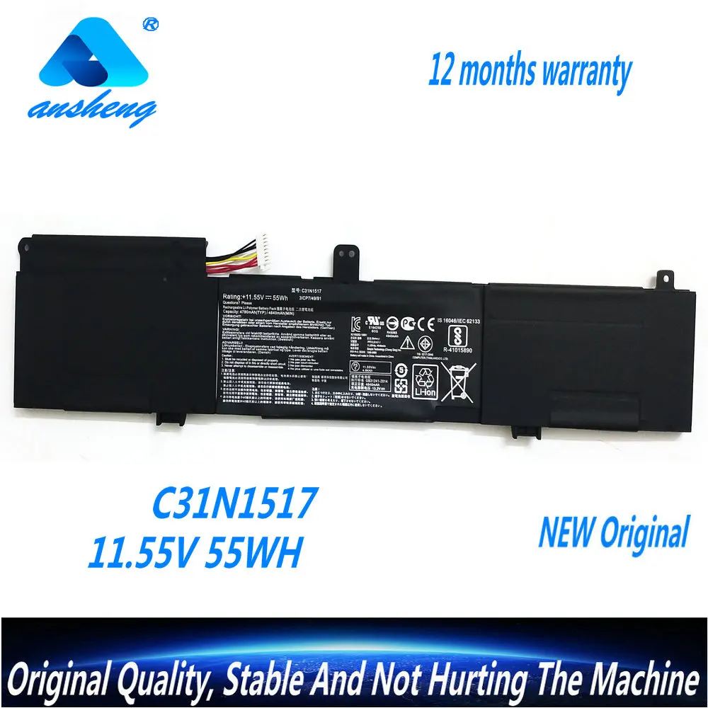 

Genuine C31N1517 Laptop Battery For Asus VivoBook Flip TP301UJ TP301UA-DW009R DW009T DW235T Q304UJ Q304UAK Q304UA 11.55V 55WH