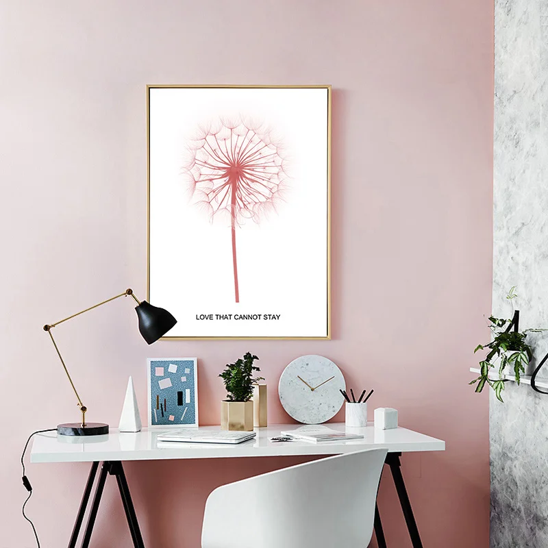Скандинавские цитаты плакаты Хризантема холст художественные принты Розовый