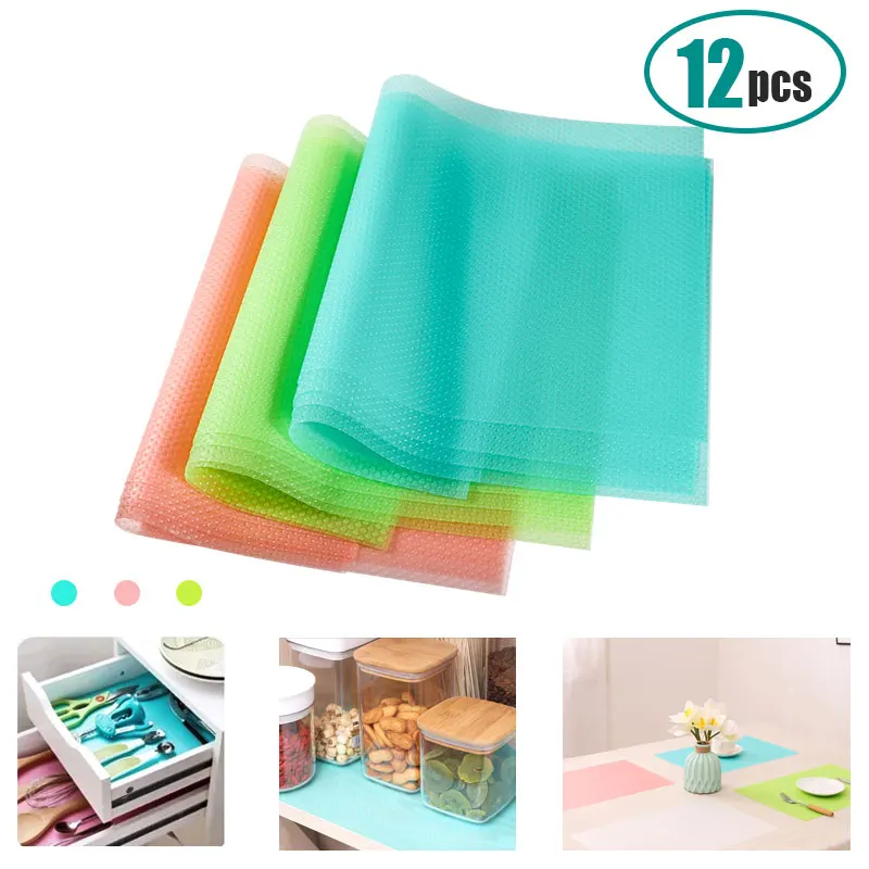 

4pcs/set Refrigerator Waterproof Pad Antibacterial Antifouling Mildew Moisture Tailorable Pad Fridge Mats Cabinet Mat