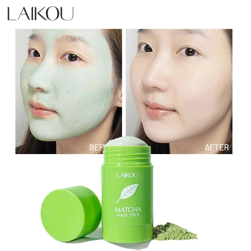 

Matcha Mask Solid Face Mask Stick Oil Control Moisturizing Cleaning Mask Acne Treatment Blackhead Remove Pores Purifying