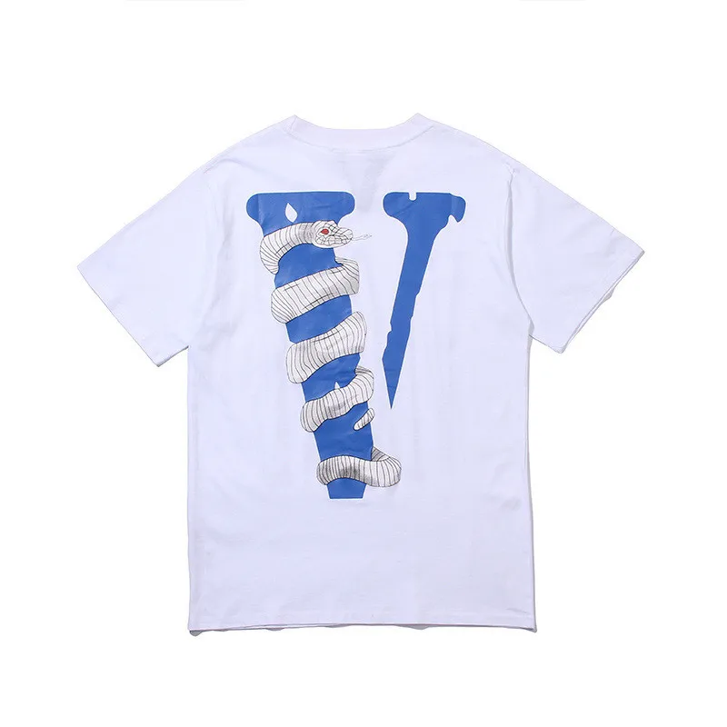 

Europeo Casual fashion t-shirt letter print loose o-neck short sleeve la marea grandes de los hombres V Python impresio