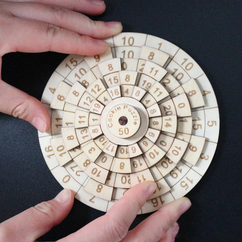 

High Difficulty Digital Turntable Wooden Building Blocks Adult Count Numbers Math Matching Digital Shape Puzzle Toys
