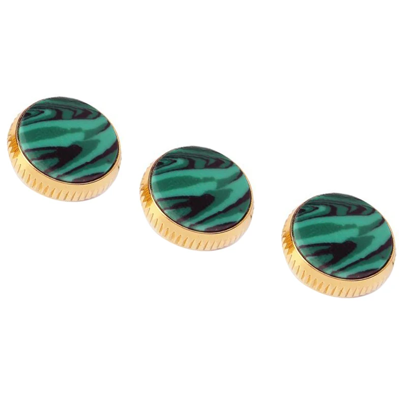 3 шт. Позолоченные кнопки вкладыши из Малахита для труб ремонтные латунные