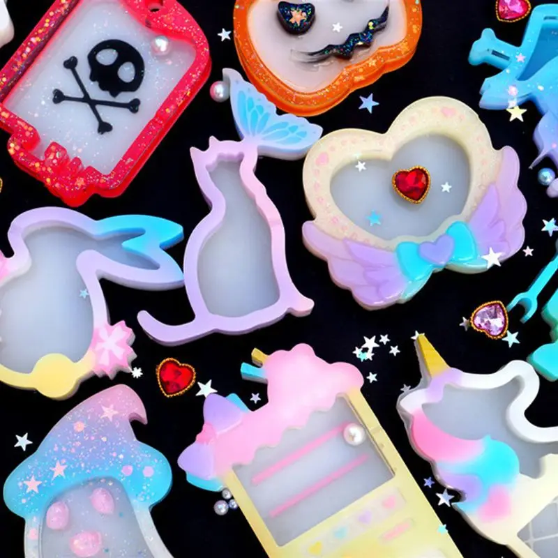 Whale Cat Heart Ghost Quicksand Pendant Resin Silicone Mold Jewelry Making Tool | Украшения и аксессуары