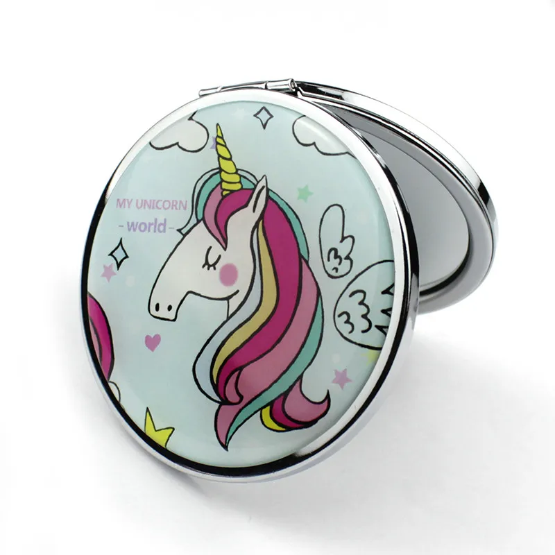 Портативное двухстороннее искусственное красочное косметическое зеркало с