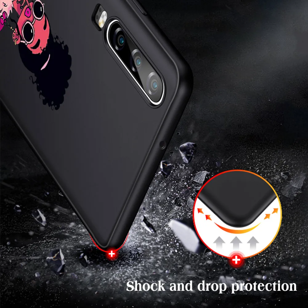 

Fashion Girl Case for Huawei P40 P30 P20 Pro Lite Mate 30 40 20 Lite Pro Honor 30 20 10 9X Pro Lite P Smart 2020 Black TPU Cover