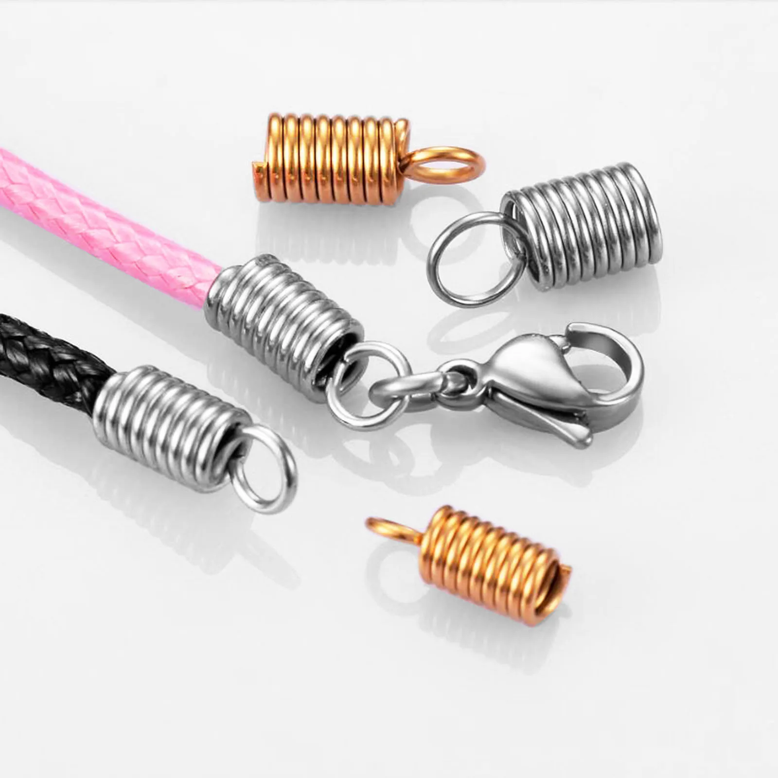 50 шт. концы шнура из нержавеющей стали пружины концевые крепежные элементы
