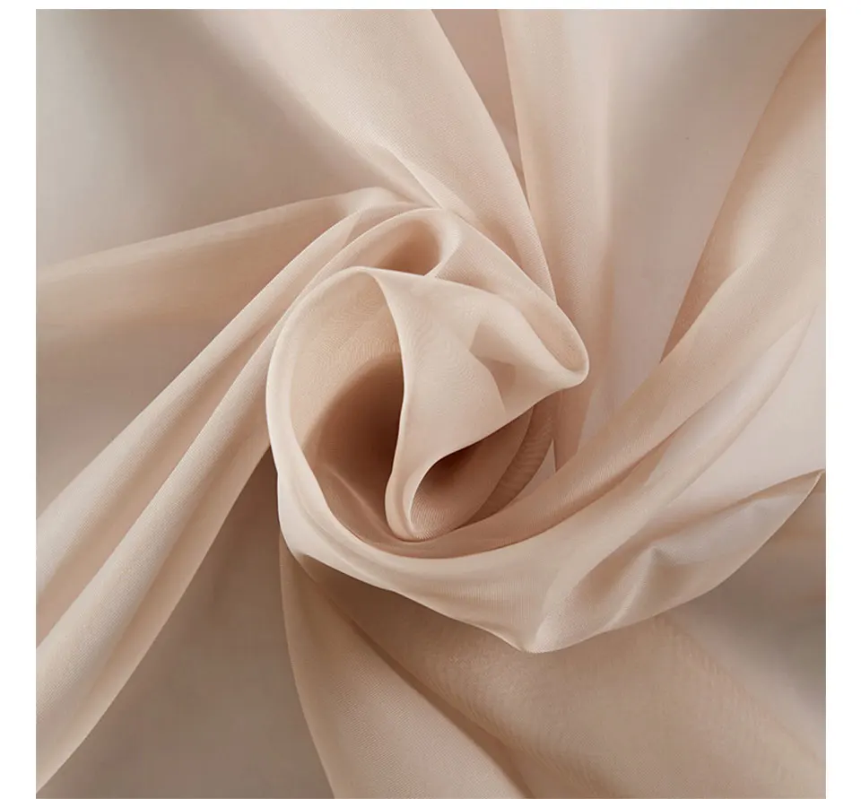 Beige Современные однотонные оконные тюлевые занавески для гостиной, кухни, отвесные занавески для спальни, оконная сетка, готовая вуаль - Цвет: Beige