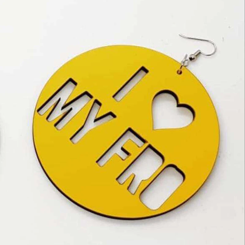 2020 новая карта Африки Черная Королева дерево Геометрический слон I LOVE MY FRO серьги