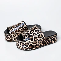 women flat platform leopard slippers thick bottom summer shoes girls outdoor beach ladies waterproof durable female plus size