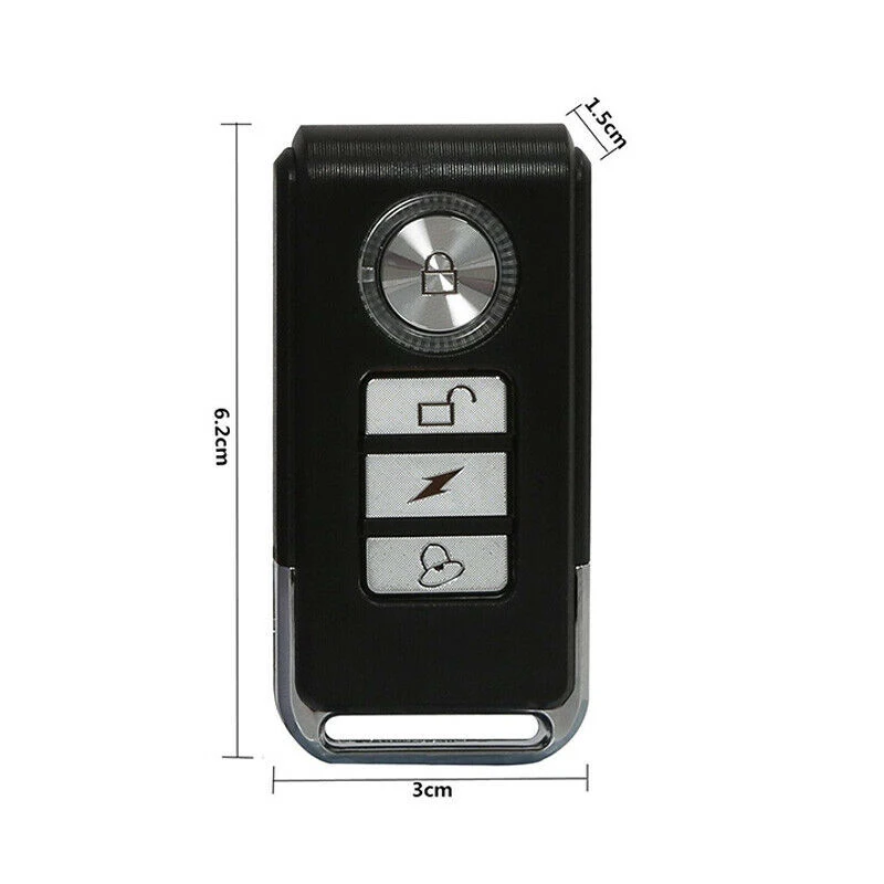 

Anti-Popft Alarm Waterproof Door/ Window Vibration Intelligent Remote Control Alarm Sensor 113dB Loud Wireless Bicycle