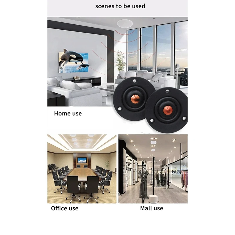 

2Pcs 2 Inch Silk Dome Tweeter High-End Hifi 4 Ohm 30W Passive Speaker Treble Horn Car Automobile Speakers