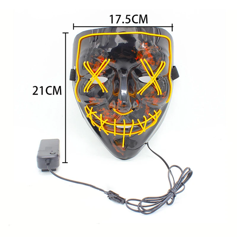 Лидер продаж EL холодный светильник маска светодиодный светящаяся с 3 в
