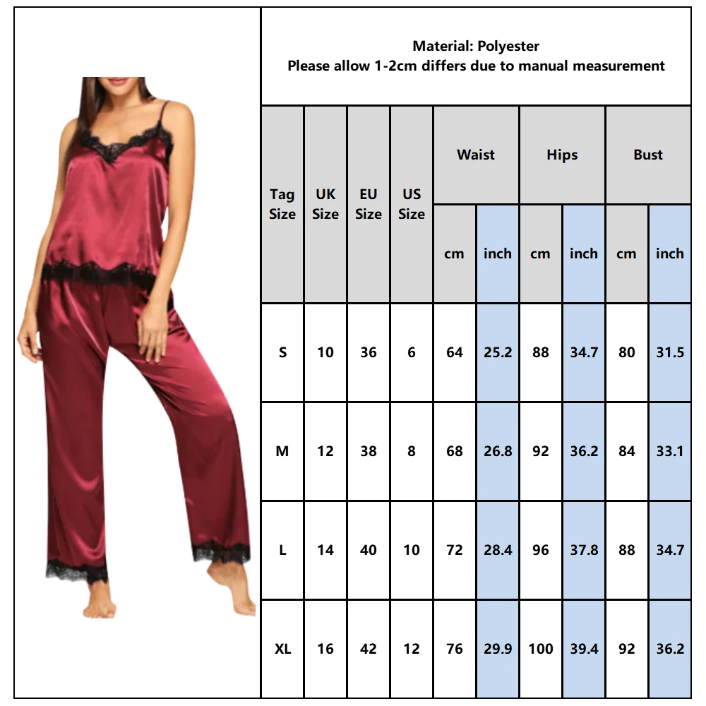 Пижамный комплект Женская шелковистая атласная пижама сексуальное нижнее белье
