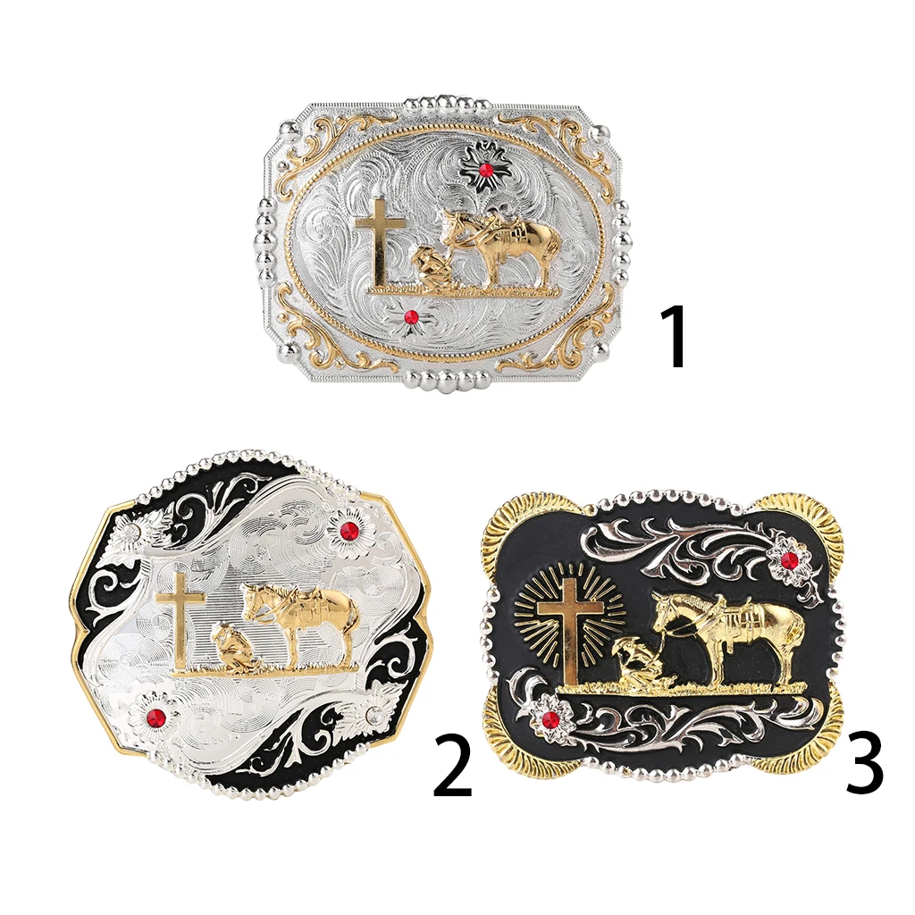 

Prettyia Cowboy Knight Rodeo Belt Buckle Western Belt Buckle
