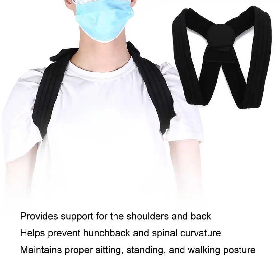 Корректирующий пояс Hunchback черный средний размер подтяжки поддержка s Корректор