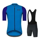 Комплект одежды Etxeondo для езды на велосипеде, синие летние шорты с коротким рукавом и нагрудником, Быстросохнущий комплект для езды на велосипеде, велосипедная форма