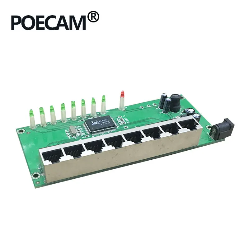 10/100 Мбит/с fast полный полудуплекс rj45 lan концентратора коммутатор PoE 8 порт