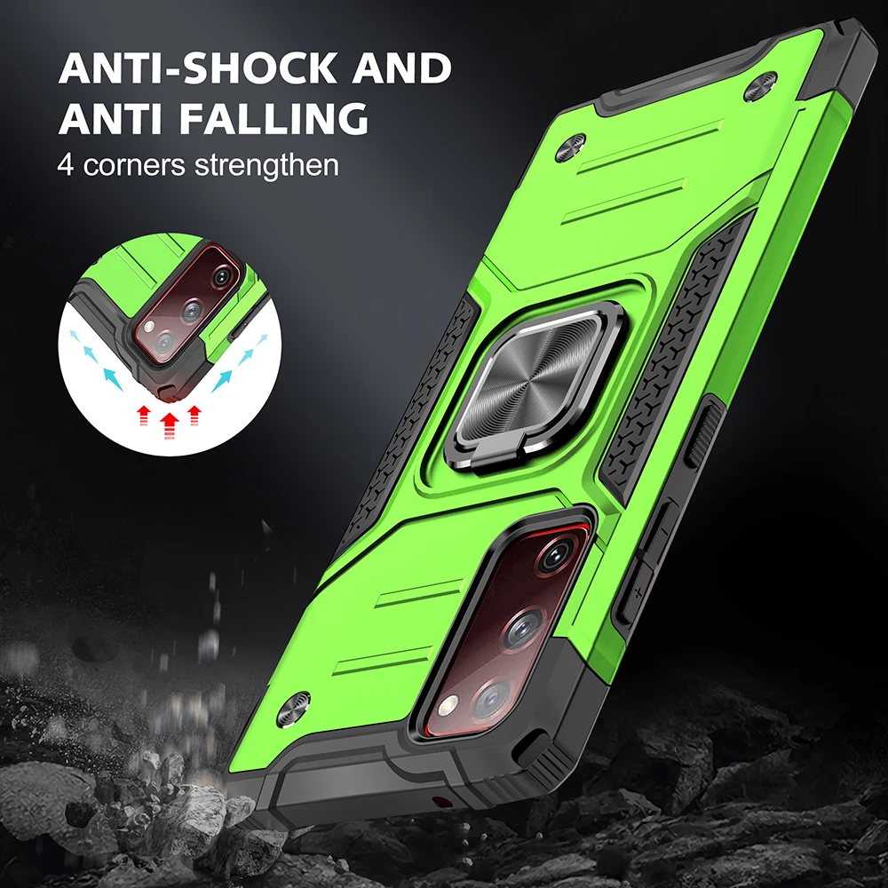 

Luxury Magnetic Shockproof Stand Case For Samsung Galaxy S10 S20 FE Plus S10E Note 20 Ultra A51 A71 5G A10 Ring Phone Case Cover