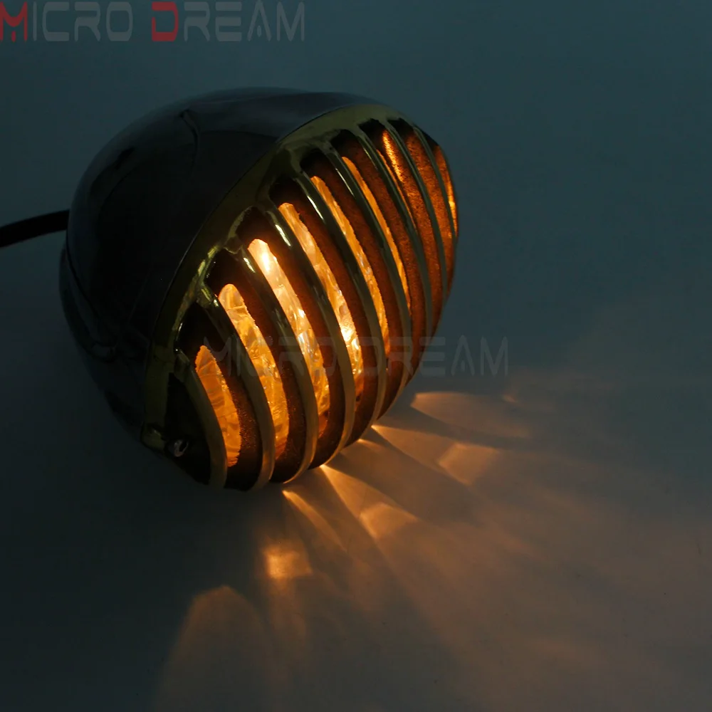 Винтажная мотоциклетная 5 &quotзубчатая фара латунная решетка крышка фары для Harley