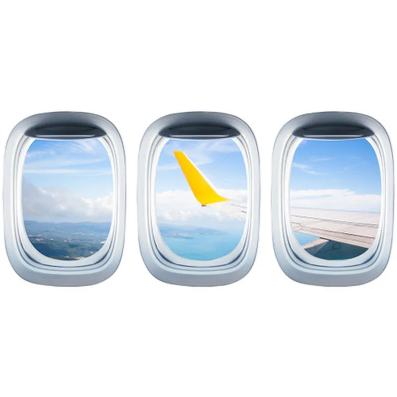 3Pcs/Set Landscape Wallpaper Airplane Wall PVC Sticker Decal Art Mural Window View Home Decoration Living Room | Дом и сад