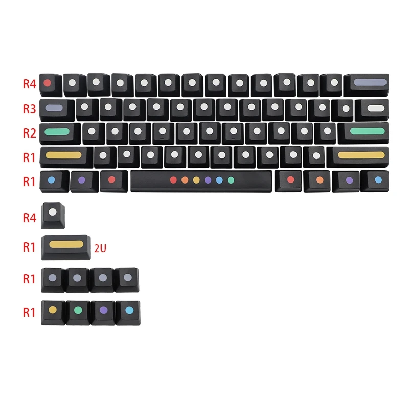 

71 Keys/Set Dots Keycaps Profile PBT Key Caps for MX Switch GK61 GK64 Anne Keyboard Dye Sublimation