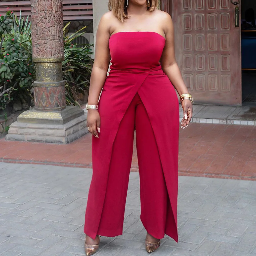 

Women Jumpsuits Sexy Backless High Waist Party Celebrate Wide Leg Summer Event Occasion Night Out One Pieces Rompers 2022 New