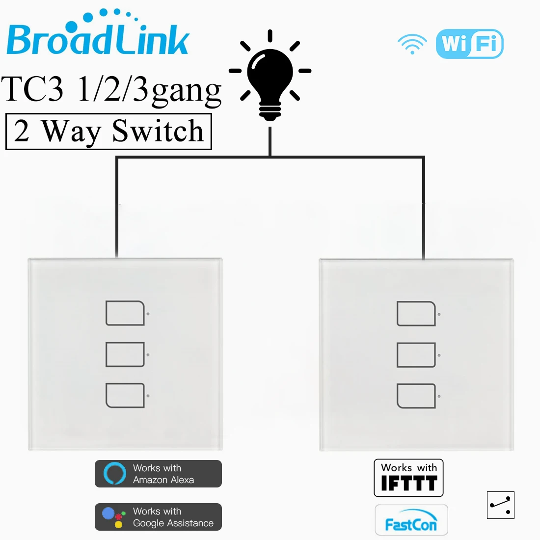 Broadlink TC2/TC2S/TC3 Wi Fi Великобритании ЕС США светильник настенный выключатель