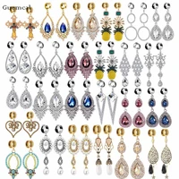 guemcal 2pcs fashion simple long big circle drop shaped tassel ear piercing jewelry