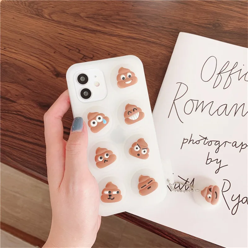 

For Apple Iphone 12 Case Soft Silicone 3D Shit Poop Cute Back Cover For iPhone 12 Mini 11 PRO Max SE 2020 7 8 Plus X XS XSMAX XR