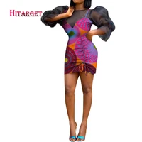 2021 new african dresses for women patchwork long yarn sleeve dresses vestidos bazin riche ankara african women clothing wy751