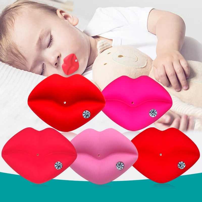 

Baby Pacifier Rhinestone Red Kiss Lips Dummy Pacifiers Funny Silicone Baby Nipples Teether Soothers Pacifier Baby Dental Care