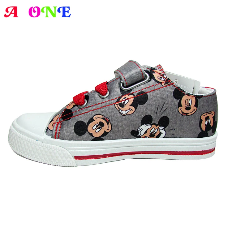 Модная Джинсовая парусиновая обувь с Минни и Микки Маус для маленьких мальчиков