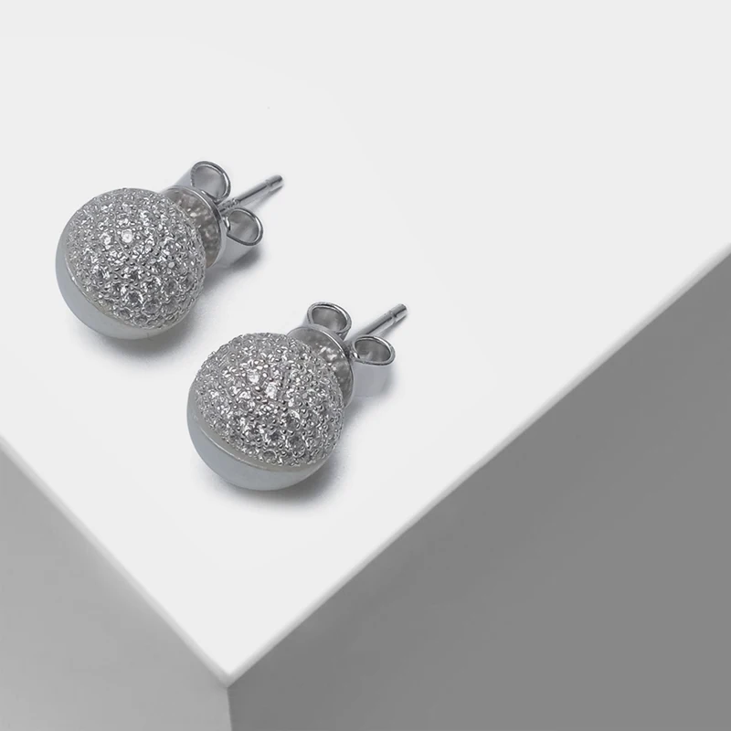 

Amorita boutique 925 ball pearl design fashion small stud earrings