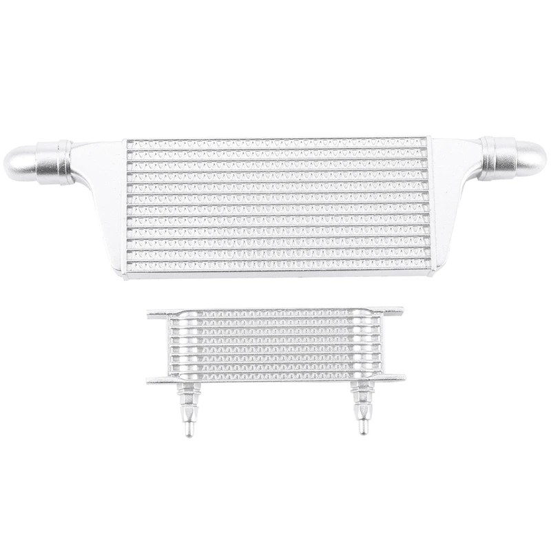 

1/10 RC Car Inter-Cooler Kit Chrome with 4PCS 1.9Inch Aluminium Beadlock Wheels Rims 25mm Width