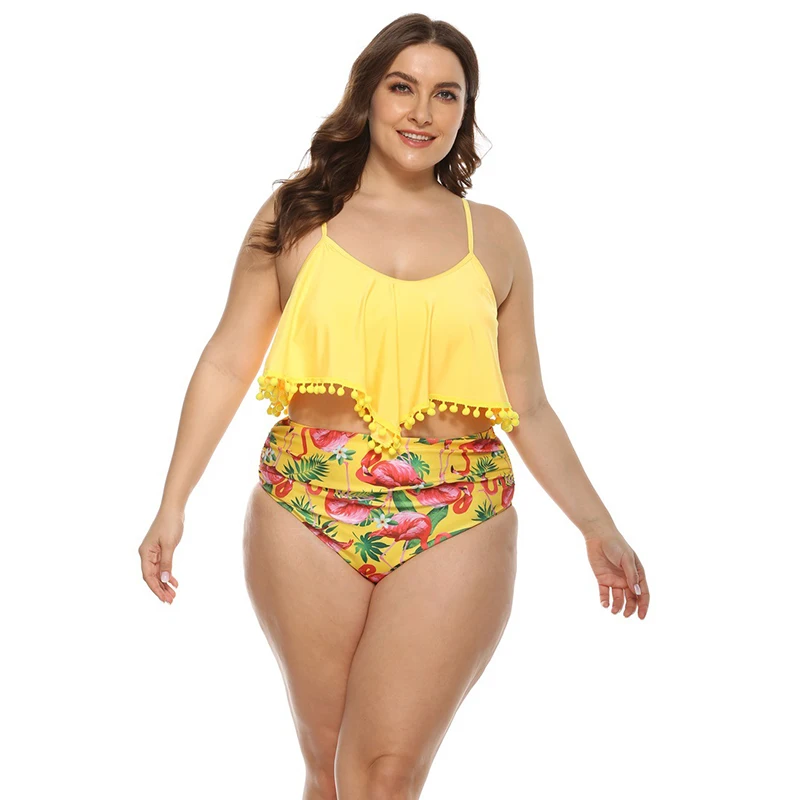 Женский купальник L 3XL бикини 2020 сексуальный комплект с оборками в стиле ретро