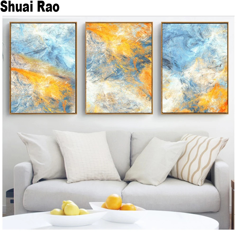 

DIY алмазная живопись мечта синий и желтый абстрактное искусство 3d Вышивка крестом полная мозаика Алмазная вышивка квадратный круглый 5D,