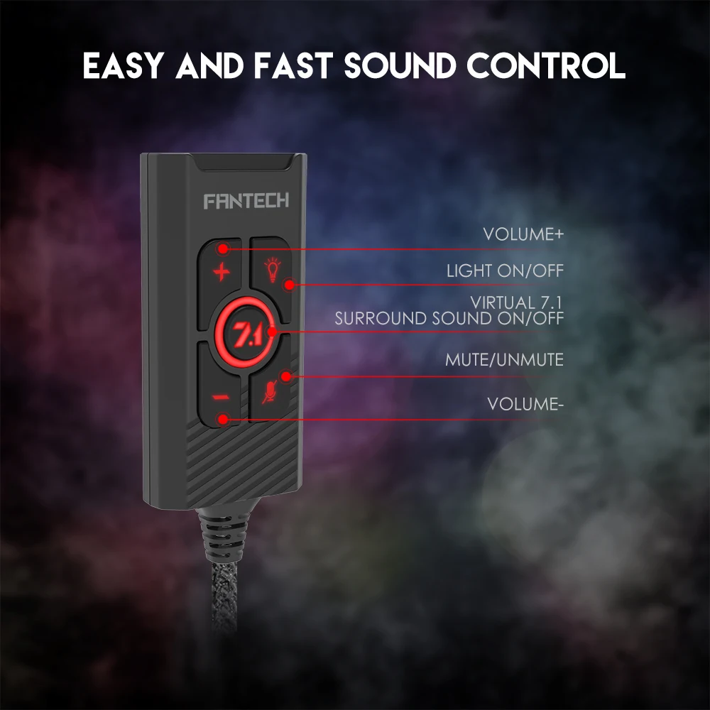 FANTECH AC3002 7,1 Аудио Звуковая карта регулятор громкости и микрофона управление риском Лер 7,1 дополнительные функции для игровой гарнитуры Earpods