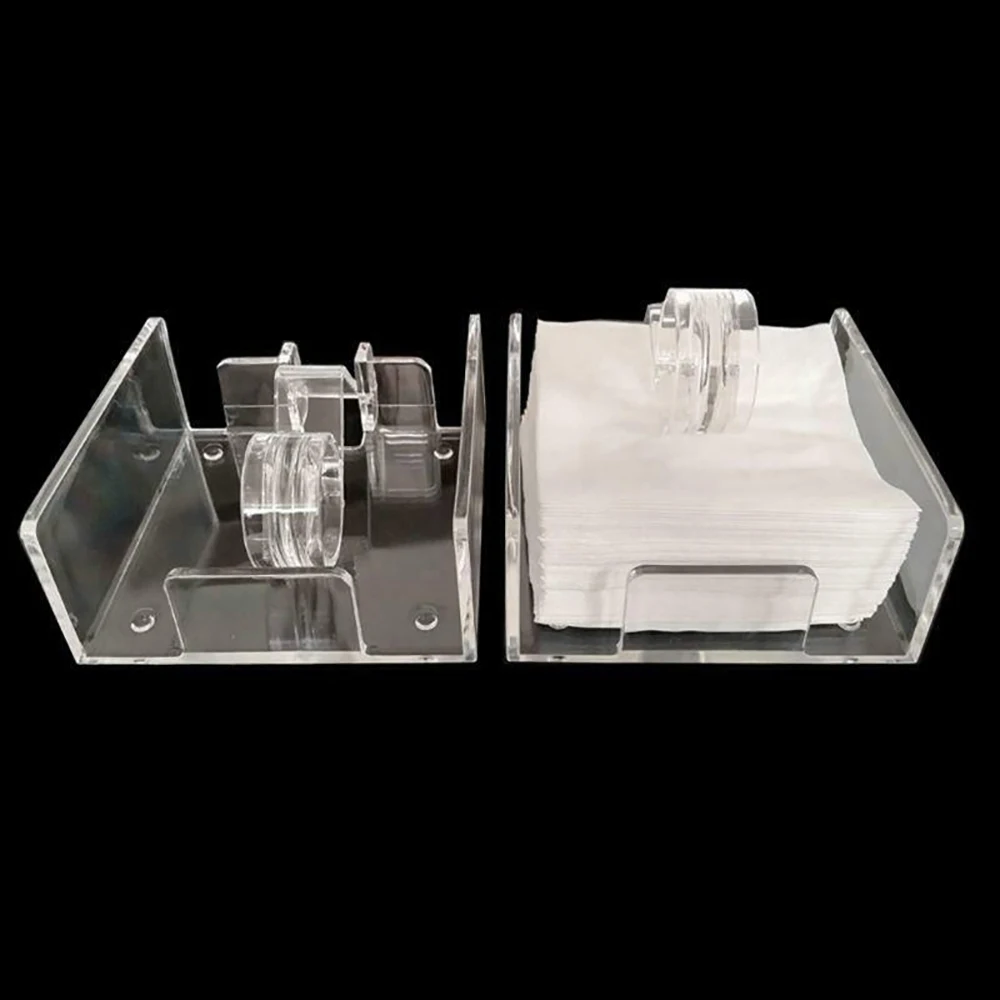 

Square Clear Acrylic Cocktail Napkin Holder Home Paper Serviette Dispenser
