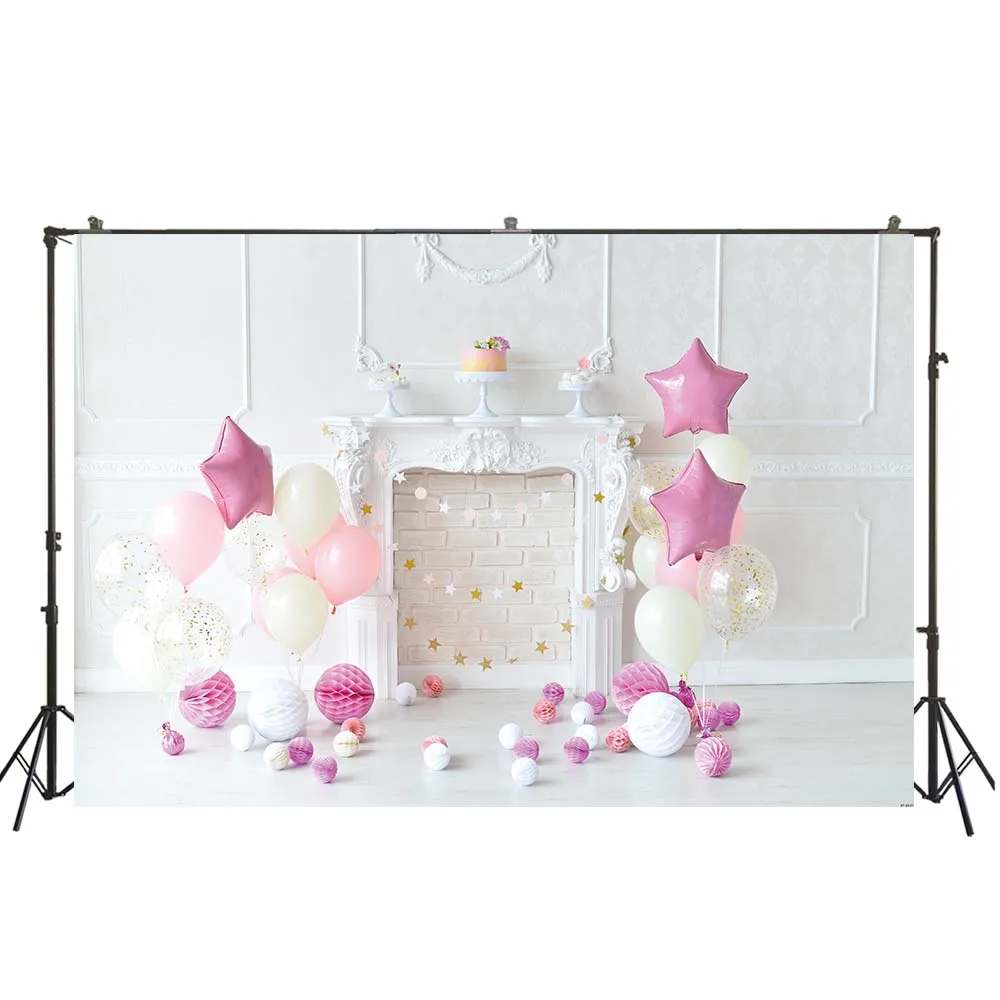 HUAYI белая Современная Стена с воздушными шарами фотография Фон Дети День