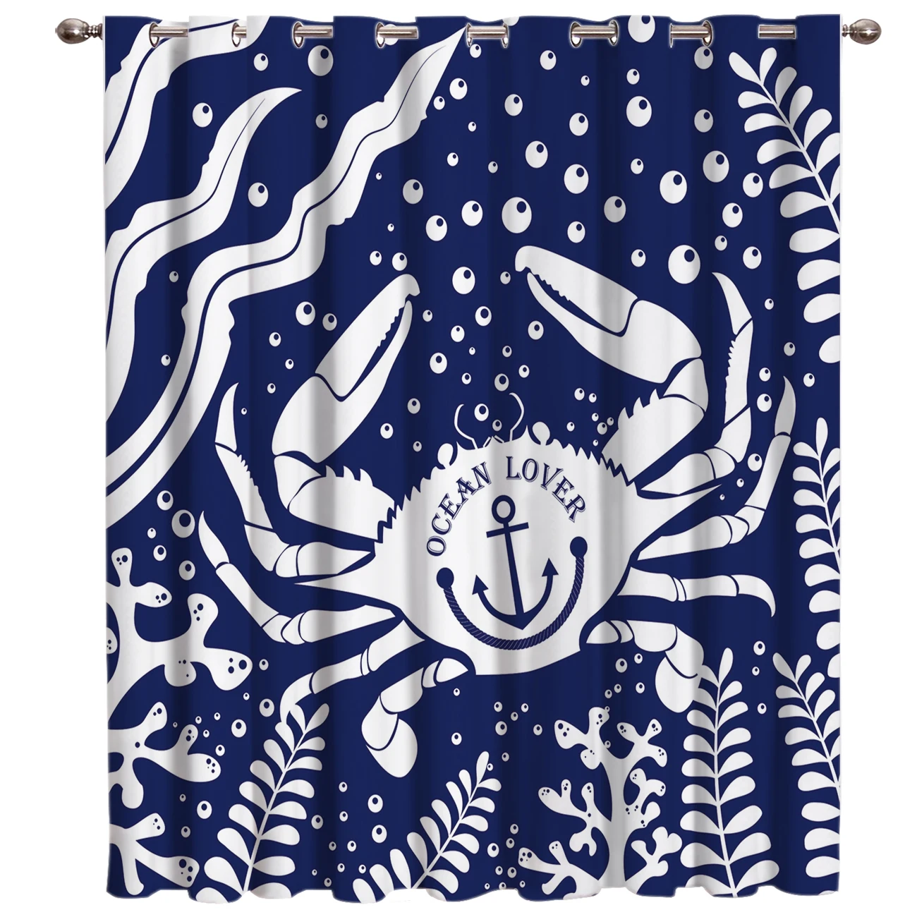 Симпатичные морские создания крабы Подводный Мир тема оконные занавески