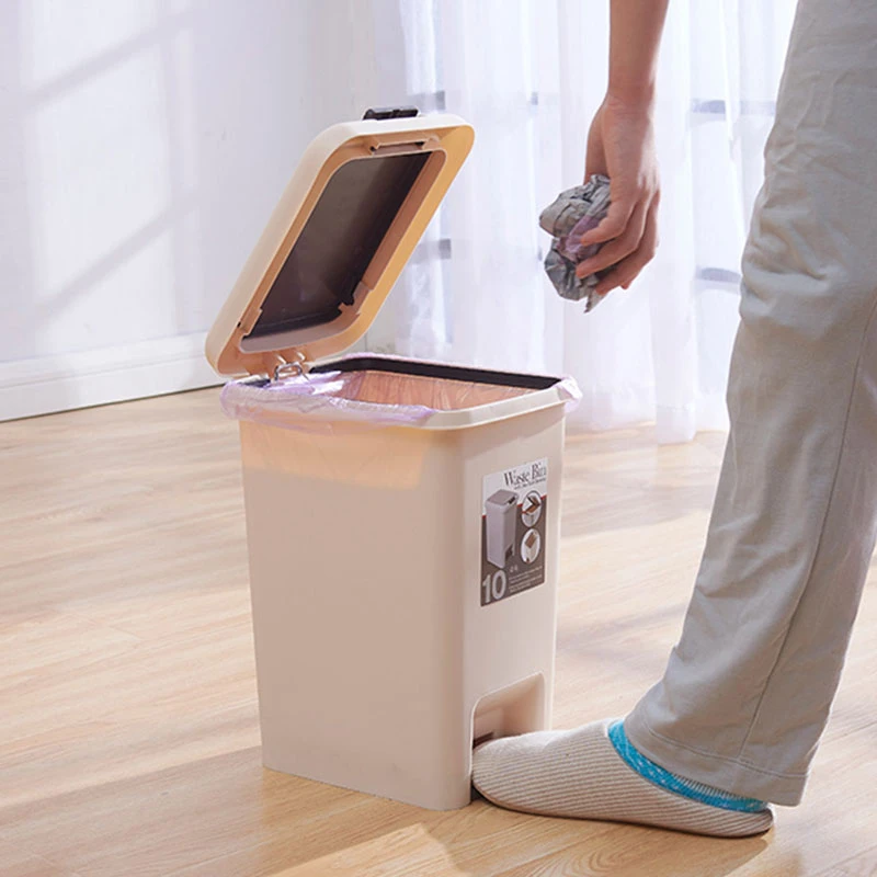 Мусорная корзина с педалью в японском стиле ведро для мусора крышкой дома