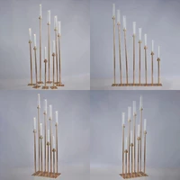 8 heads metal candle holders diy pattern candlestick wedding table centerpiece candelabra pillar stand road lead party decor